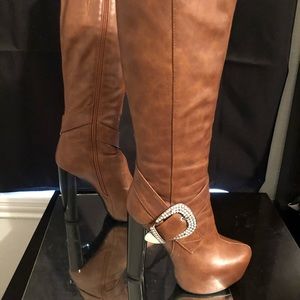 High heels knee high boots